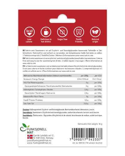 Sukrin Erythrit + Stevia 300 Tabletten